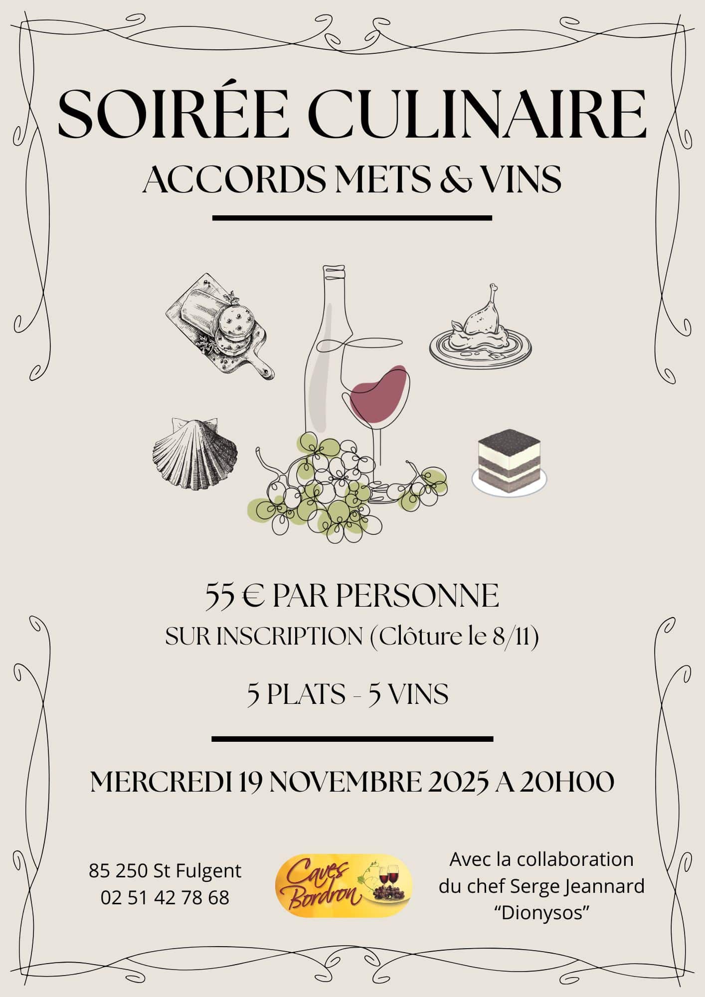 SOIRÉE CULINAIRE « Accords Mets & Vins »