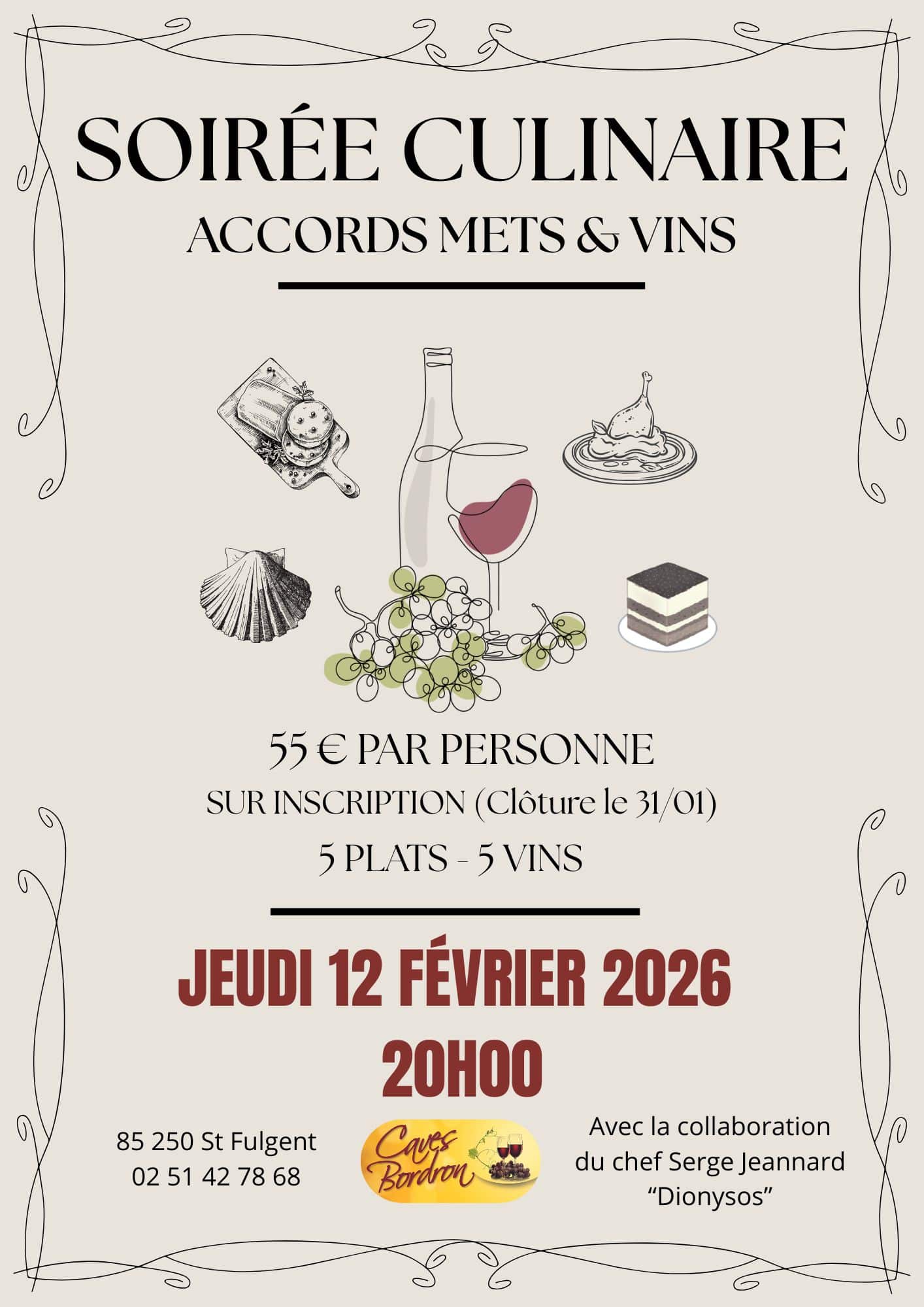 SOIRÉE CULINAIRE « Accords Mets & Vins »