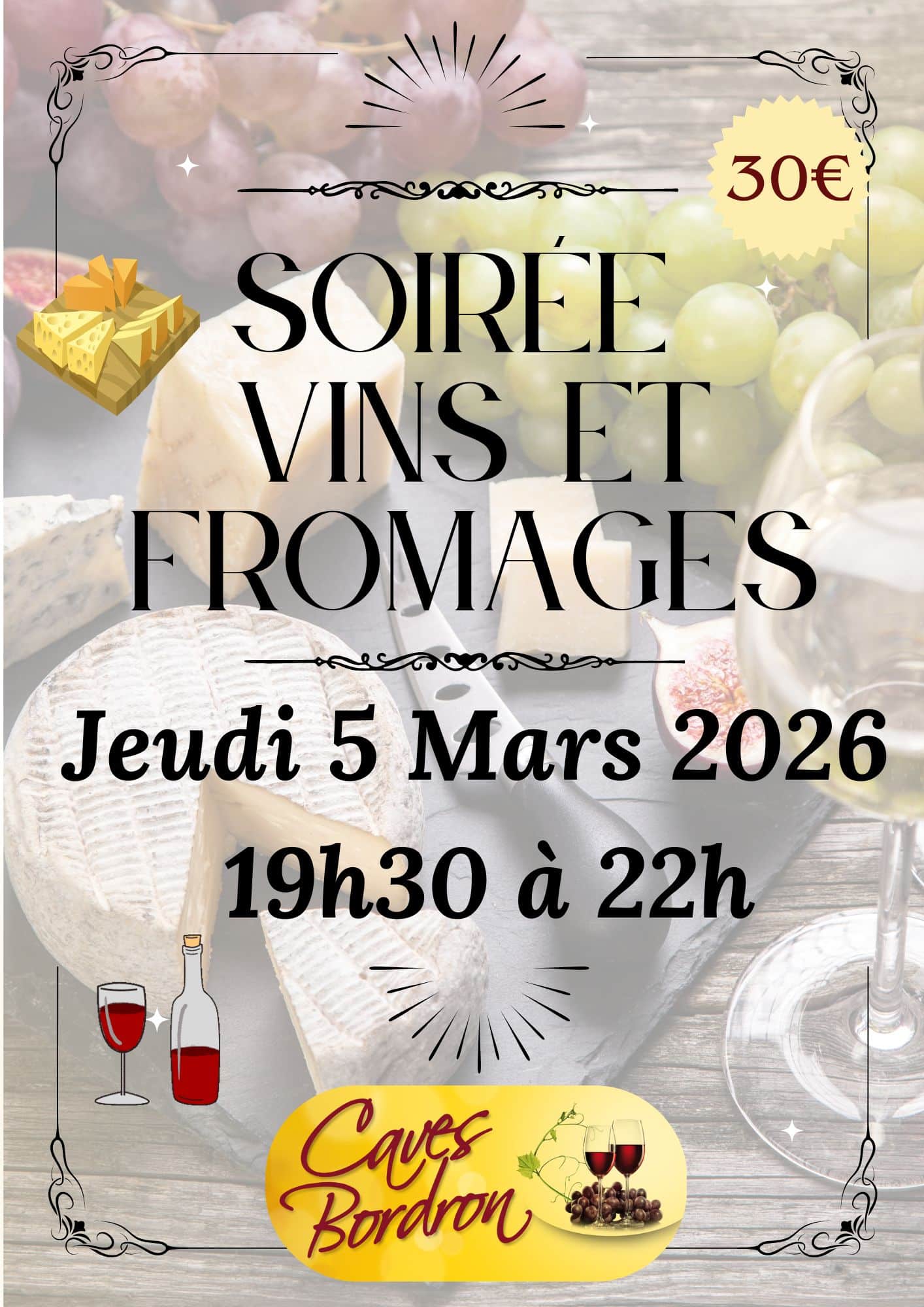 SOIRÉE VINS ET FROMAGES